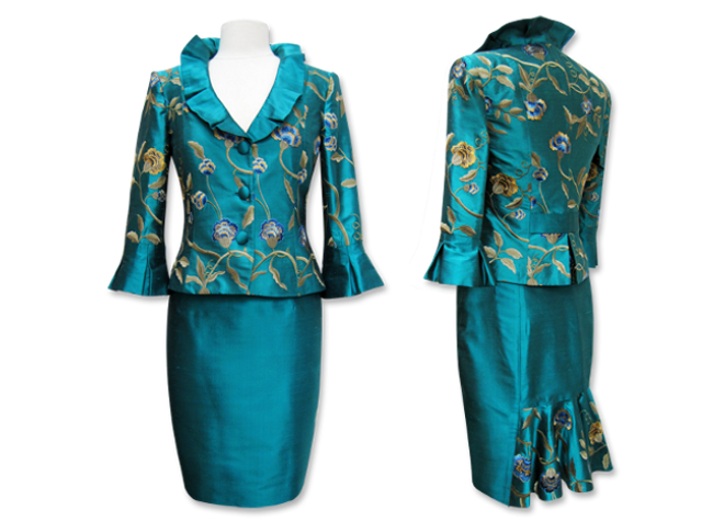 Handmade designer turquiose suit